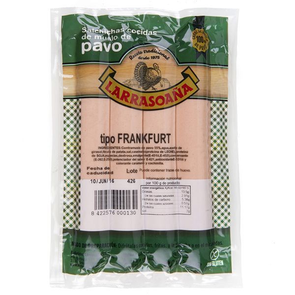 SALCHICHAS PAVO FRANKFURT 300 G
